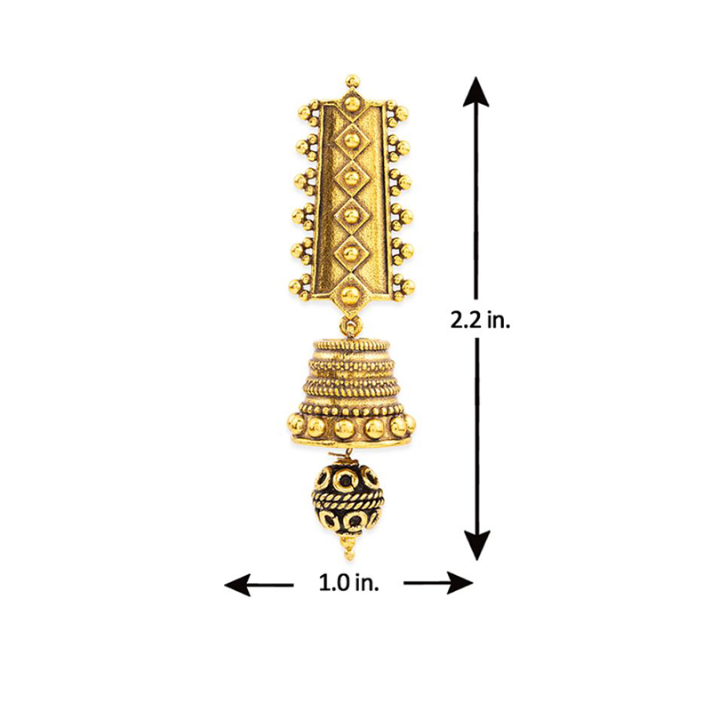 Picture of Rava Ball Oxidized Jhumki Style Earrings