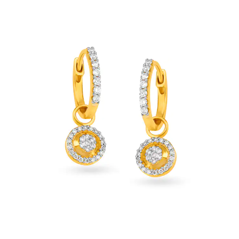 Picture of Regal Traditional Diamond Hoop Earrings