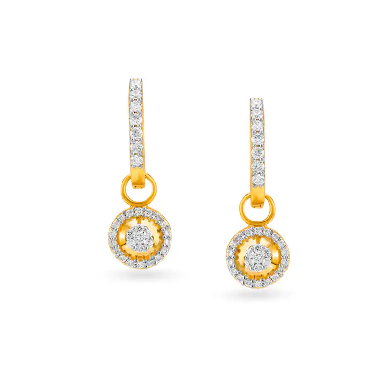 Picture of Regal Traditional Diamond Hoop Earrings