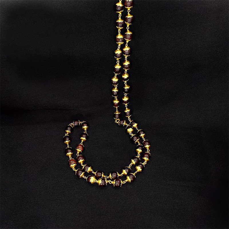 Picture of PRABHAS KYRA RED SANDALWOOD GOLD CHAIN