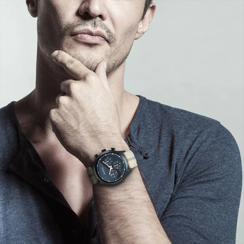 Picture of Athleisure Blue Dial Grey Nylon Strap Watch