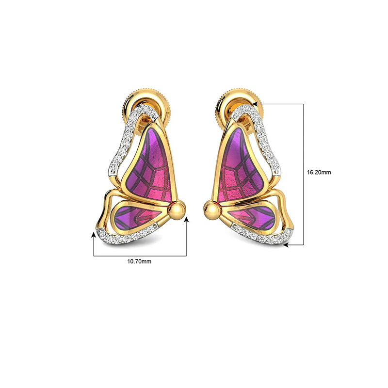 Picture of WAFFLE SOLITAIRE DIAMOND EARRINGS