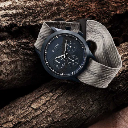 Picture of Athleisure Blue Dial Grey Nylon Strap Watch
