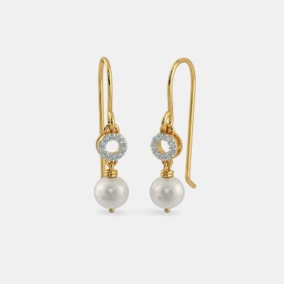 Picture of Mashrabiya Black Jade and Diamond White Gold Interchangeable Earrings
